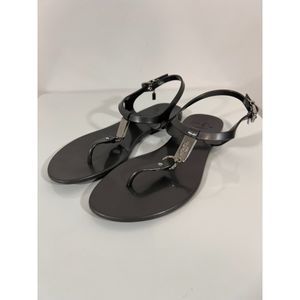 Coach Plato Gray Jelly T-Strap Thong Sandals Slingback Women's Size 7B